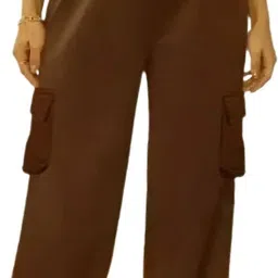 Women Solid Brown Track Pants-image-6