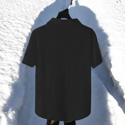 gc fab Men Night Suit Set Black Self Design image 3