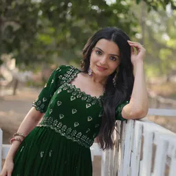 radharani tex Embroidered Georgette Stitched Anarkali Gown image 2