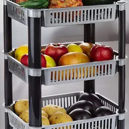 Utensil Kitchen Rack 3 Layer Plastic Kitchen Stand for storage home, office Plastic-image-1