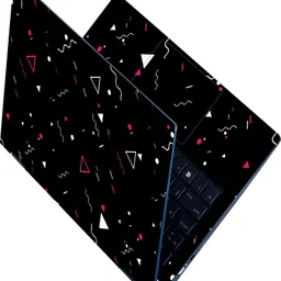 Anweshas Full Body Laptop Skin Sticker - Triangle Spiral on Black Self Adhesive Vinyl Laptop Decal 15.6-picture-33