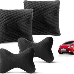 mockhe Black Velvet Car Pillow Cushion for Fiat-picture-15