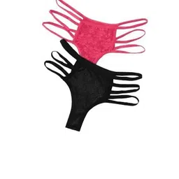 shopella Women's Hot Summer Beachwear Bikini Bottom Thong Swimwear V-Style Criss Cross Thong Bikini Bottom (Multicolor) image 1