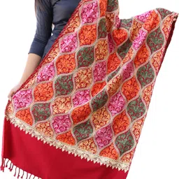KASHMIRI TREND Wool Self Design Men Shawl-image-10
