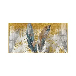 the next decor Feather Harmony Glass Finish Horizontal Wall Art image 4