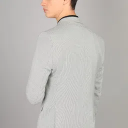 park avenue Men Self Design Single Breasted Formal Blazer image 4