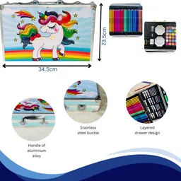 camin Unicorn Art Kit for girls Unicorn Art & Craft Set, 145 Pieces Color Set image 3