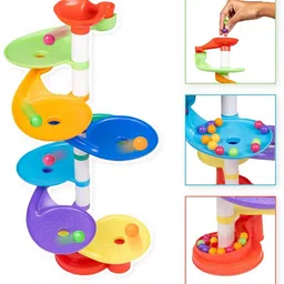 pezyox Rainbow Whirlpool 7 Layer Ball Drop and ROLL Swirling Tower for Baby and Toddler Development of Age 3+ Years Kids Multicolour image 2