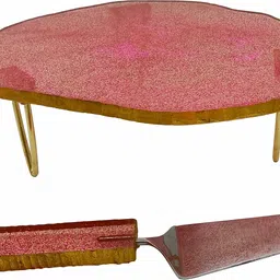 vintageware Resin Cake Stand With Stainless Steel Cake Server image 2