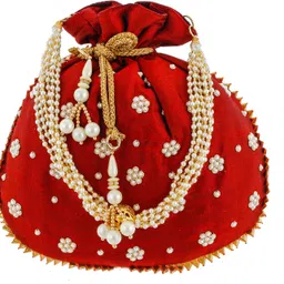 kuber industries Women Maroon Pouch Potli - Regular Size image 3