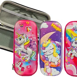 1pcs Unicorn 3D Small Pencil Pouch for Boys Pencil Case School Stationery Pencil Pouch Stationery Pouch for Boys Zipper Closer Geometry Box for Boys Return Gift Art Polyester Pencil Box-image-15