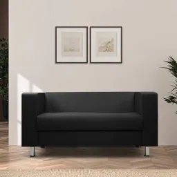 mintwud from pepperfry Erwin Leatherette 2 Seater Sofa In Black Colour-picture-34