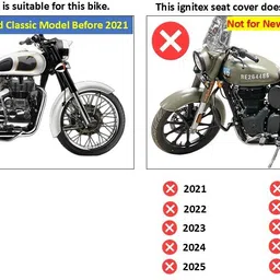 ignitex Comfortable Premium || For Models Make Before Year 2021 || Split Bike Seat Cover For Royal Enfield Classic 350, Bullet Classic image 3