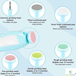 niavaa New Born Baby Protective Electric Nail Trimmer Clipper With Light Manicure set image 3