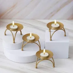 DECORATE DREAMS Small Candle Holder for Diwali, Home Decoration Iron 4 - Cup Candle Holder-image-5