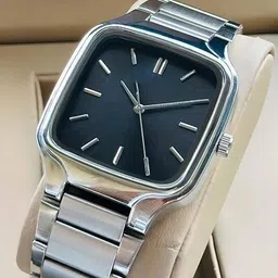 calf & co. New Trandy Stylish Analog Collection Watch_Sili_Grey_561_Square Black Analog Watch - For Men Sili_Grey_561_Square Black image 4