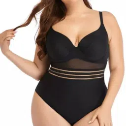 womanlikeu Solid Women Black Swimsuit-picture-21