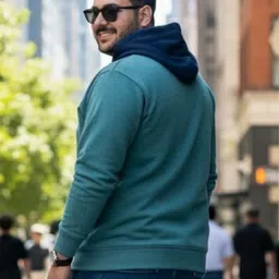 austivo Men Full Sleeve Printed Hooded Sweatshirt image 2