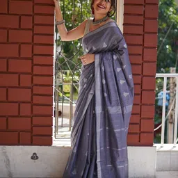 govind handloom Printed Bollywood Cotton Linen Saree image 3