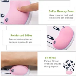 PROBEROS Ergonomic Memory Foam Cow Design Mouse Pad with Wrist Support Rest Non Slip Base Mousepad image 3