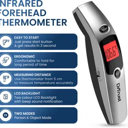 Dr Trust (USA) Non Contact Forehead Temporal Artery Infrared Thermometer With Color Coded Fever Guidance Model 603 Thermometer image 4