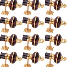 Red, Black, Gold Curtain Knobs, Rod Rail Bracket Metal-image-52