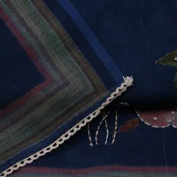 meena bazaar Unstitched Linen Blend Salwar Suit Material Self Design image 5