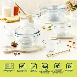 borosil Glass Mixing Bowl Microwavable 1300 ml Without Lid image 5