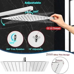 ontap Heavy Duty Maze Square Overhead Shower rain Shower 12 inch Head Shower Head Fixed Mount image 4