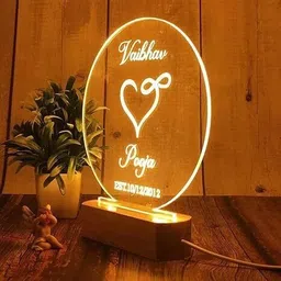 mystica ouple Gifts Customized Name Lamp for Anniversary Wedding Marriage Valentine Day Table Lamp image 4