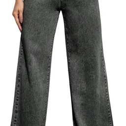 tyffyn Women Flared High Rise Grey Jeans-picture-11