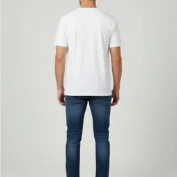 autna Men Typography Round Neck Cotton Blend White T-Shirt image 4