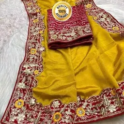 hirank Embroidered Bandhani Georgette Saree-picture-11