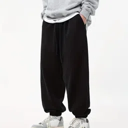 dockstreet Men Loose Fit Black Cotton Blend Trousers image 2