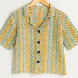 vairagee Women Boxy Fit Striped Lapel Collar Casual Shirt image 4