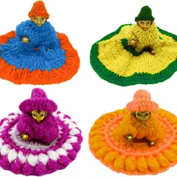 Laddu Gopal Winter Dress Size 1 Woolen Accessories Sweater Clothes Poshak Dress-image-41