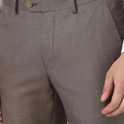 van heusen Men Slim Fit Brown Polyester Trousers image 5