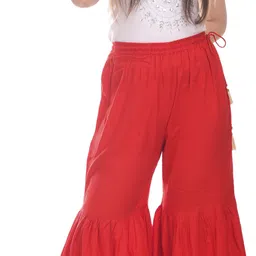 clothy n wave Women Regular Fit Red Viscose Rayon Trousers image 2