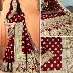 goral Embellished, Self Design, Woven Kanjivaram Art Silk, Jacquard Saree-picture-10