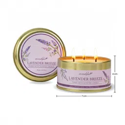 aromahpure Lavender 3 Wick Scented Candle in Container with Lid image 2