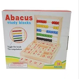 knk infotain Wooden Laptop Abacus Learing Kit With Wooden Learning Clock For Kids image 2