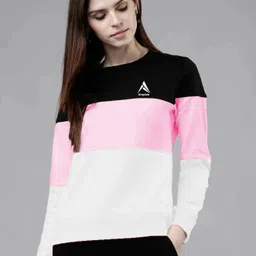 kroptee Women Colorblock Round Neck Cotton Blend Multicolor T-Shirt-picture-14