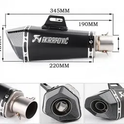 vagary Hexa Cut Akrapovic Exhaust With DB Killer Silencer for Bajaj Pulsar 220 Bajaj Pulsar 220 Full Exhaust System image 2