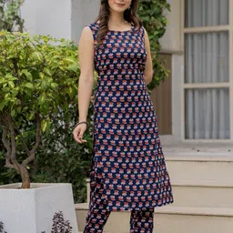 markhya wala Women Cotton Rayon Kurti Pant Set image 3