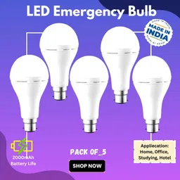 clairbell Rechargeable Emergency Bulb Inverter Bulb for home 4Hr battery backup_Pack5 X148 4 hrs Bulb Emergency Light-picture-28