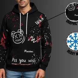 try this Men Full Sleeve Color Block Hooded Sweatshirt image 3