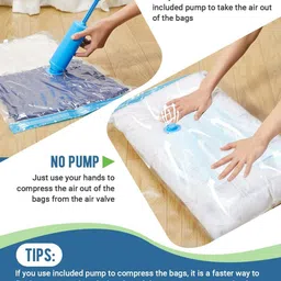 belanto Polypropylene 5 Pack (80*60)Vacuum Compression Storage Bags With 1 Pump High Volume Storage Vacuum Bags, Travel Storage Vacuum Bags image 5