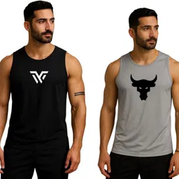 elite emporium apparel Pack of 2 Men's Black and Grey Batman Printed Vest / Ganji / sando Men Vest-picture-11
