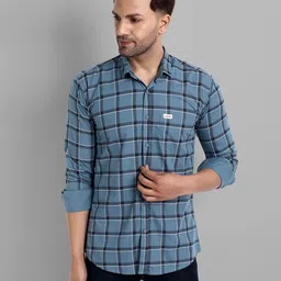 majestic man Men Slim Fit Checkered Spread Collar Casual Shirt image 3