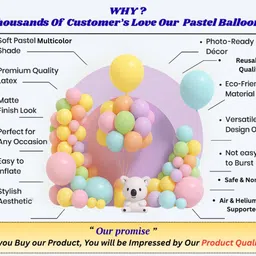 rimis Solid Premium Pastel Multicolor Balloons for Birthday, Wedding, & Event Decorations Balloon image 4